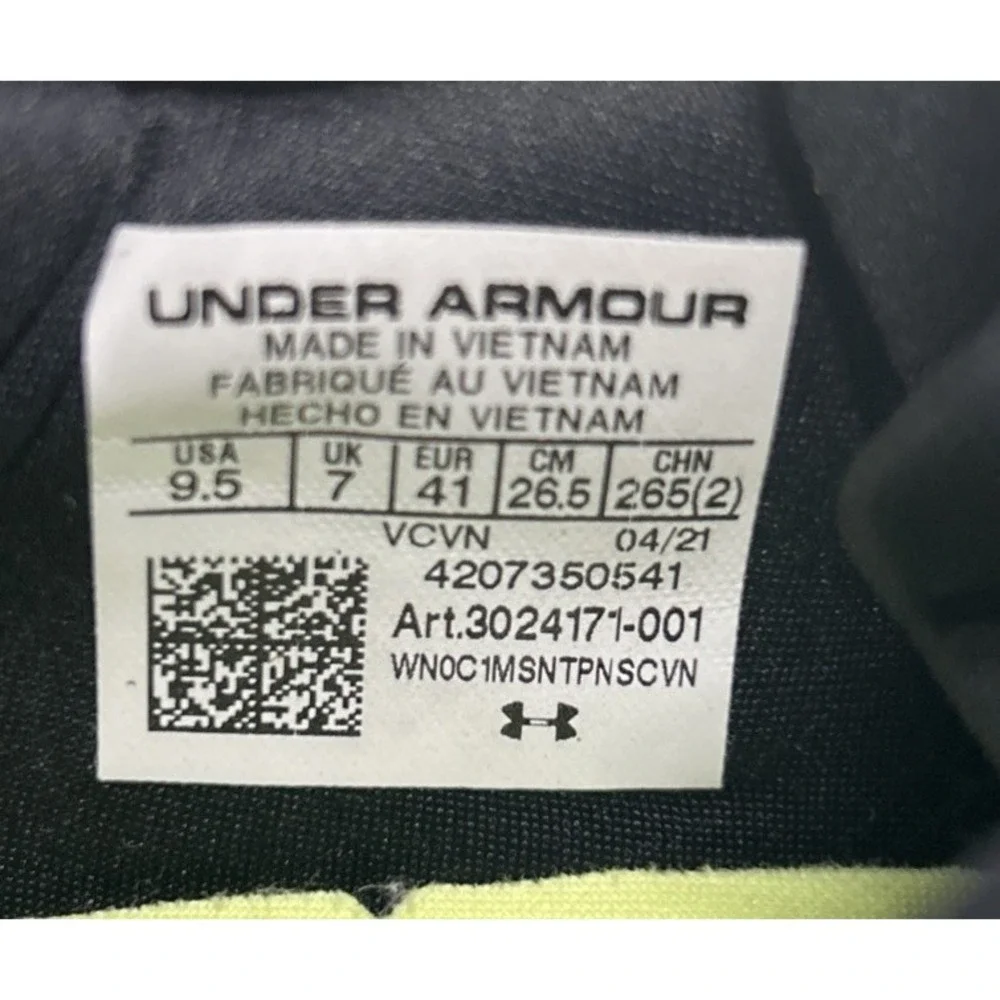 Under Armour UA HOVR Running‎ Shoes Women's Size 9.5 Black 'Revenant Venom'